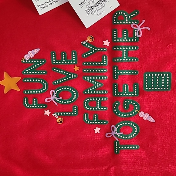 JAMMIES FOR FAMILIES GIRLS 2 PIECE "FUN LOVE FAMILY TOGETHER " SIZE XS 6/6X - Picture 4 of 13